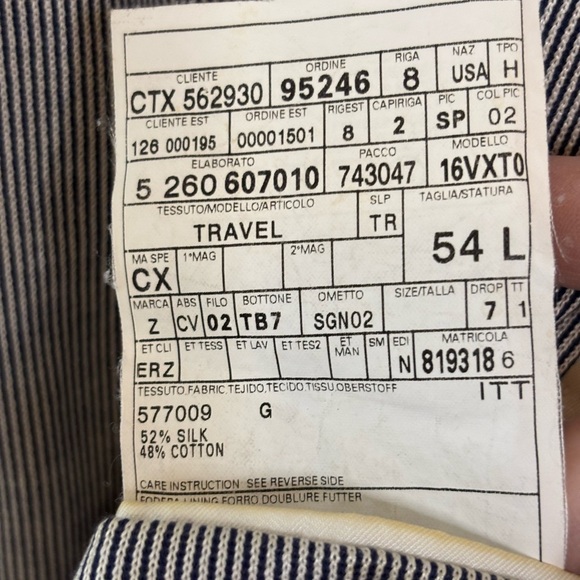 Ermenegildo Zegna Silk Cotton Striped Stretch Sport Coat - Picture 4 of 12